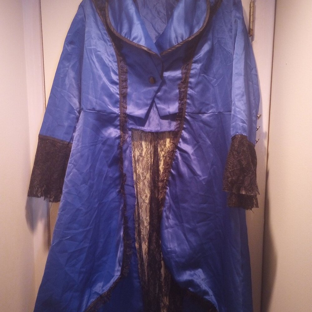Coat Halloween party costume blue/ blk size XL New without tags. Free gift!!!